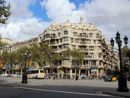 Casa Mila by Antoni Gaudi in Barcelona, Spain