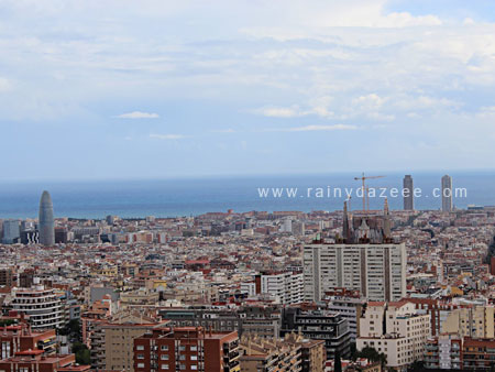 Barcelona skyline as seen from from Park Guell