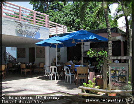 At the outdoor cafe/lobby at 357 Boracay Resort Hotel, Station 3, Boracay Island
