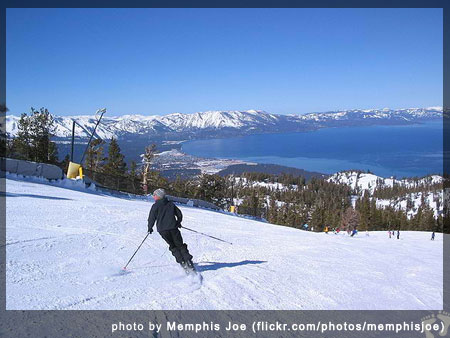 Winter at Lake Tahoe - downhill skiing