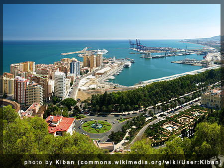 Malaga, Spain - as viewed from Gibralfaro Castle