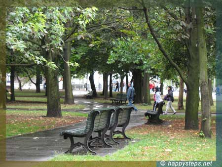 photo of benches at a park in Berlin