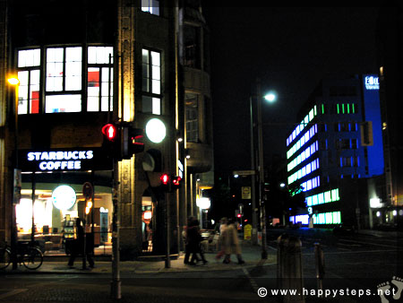 Photo of Starbucks nearby Kochstrasse U-Bahn station located on the U6, Berlin, at night