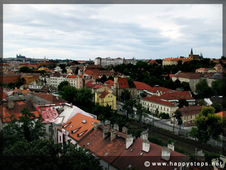 Picturesque Prague cityscape as seen from Vysehrad Castle, Prague