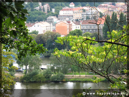 View of the Vltava River as seen from Vysehrad Castle, Prague