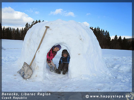 A kiddie igloo at Benecko in the Liberec Region of Czech Republic