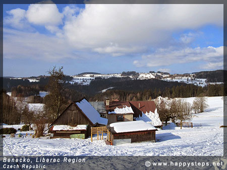 Peaceful and scenic snow scene in Benecko, in the Liberec Region of Czech Republic