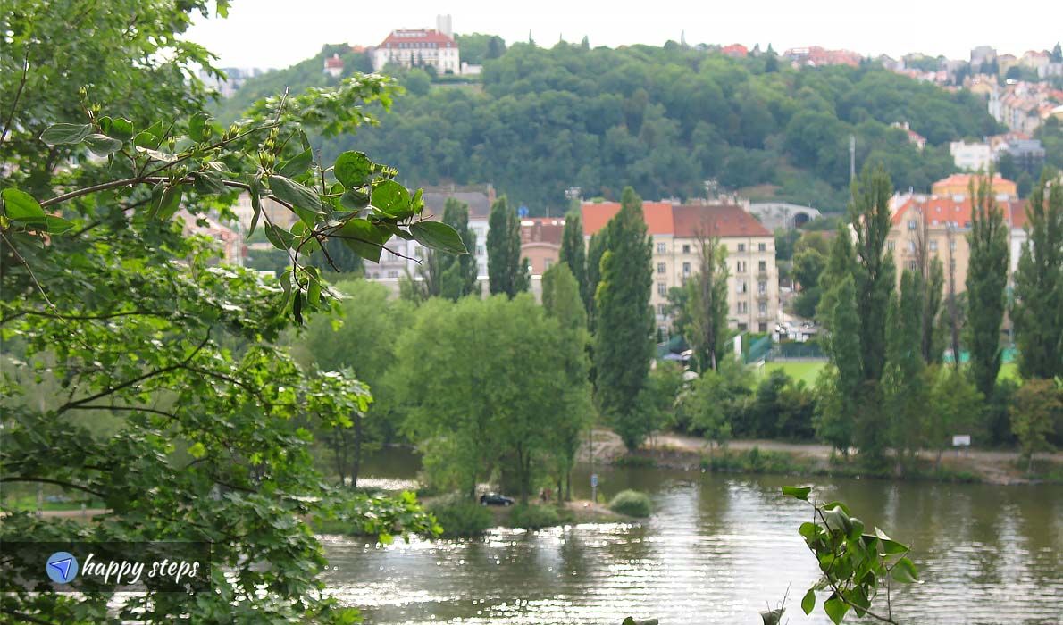 View of the Vltava River as seen from Vysehrad Castle, Prague