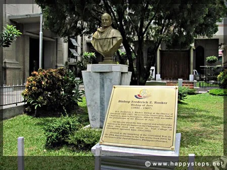 Dumaguete Cathedral front yard memorial in honor of Bishop Frederick Z. Rooker
